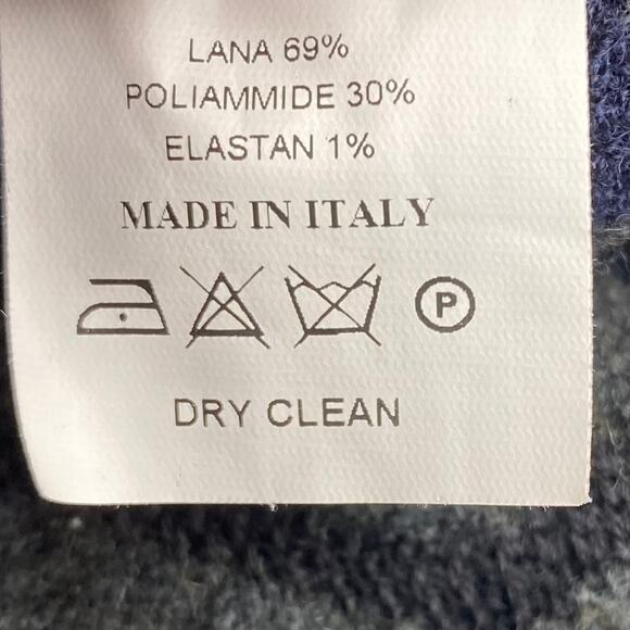 Amina Rubinacci Italy Wool Blend Chevron Knit Longline Sweater 42 Button Down - Picture 13 of 13